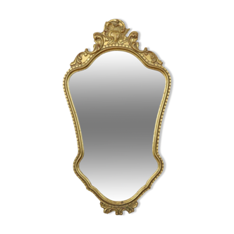 Miroir Deknudt doré classique du milieu du siècle style baroque années 50