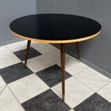 Black formica round coffee table 1960s