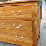 18th-century Louis XVI low walnut commode.
