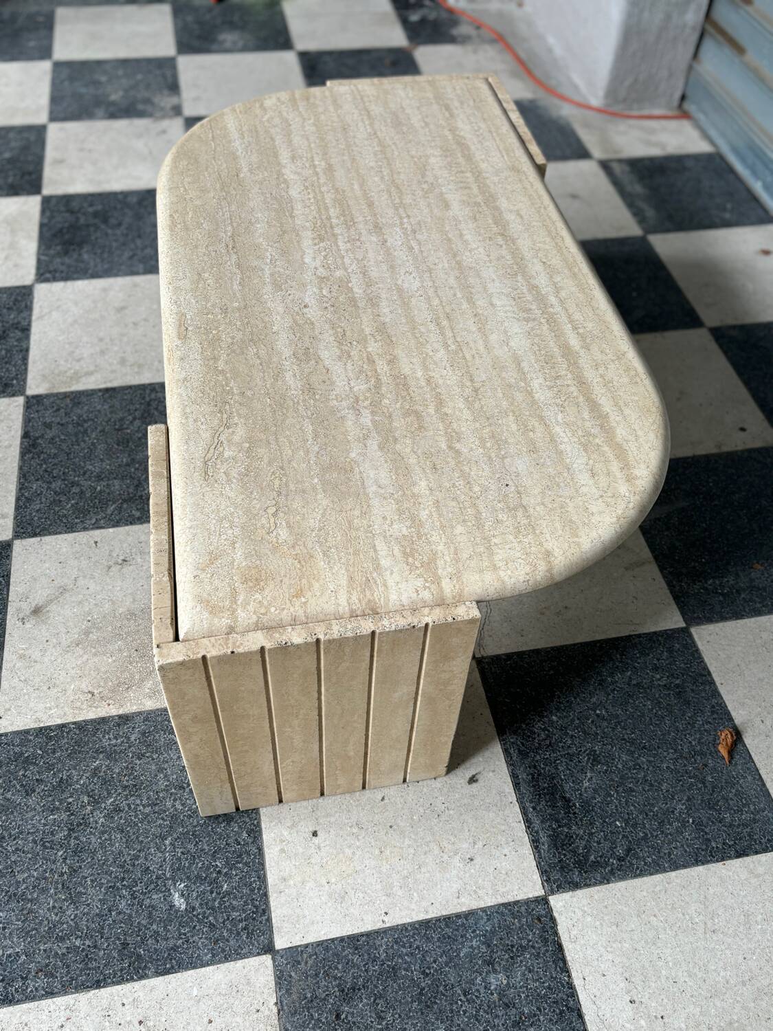 Vintage travertine coffee table