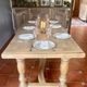 Large Restored Solid Oak Dining Table – Whitewashed Finish