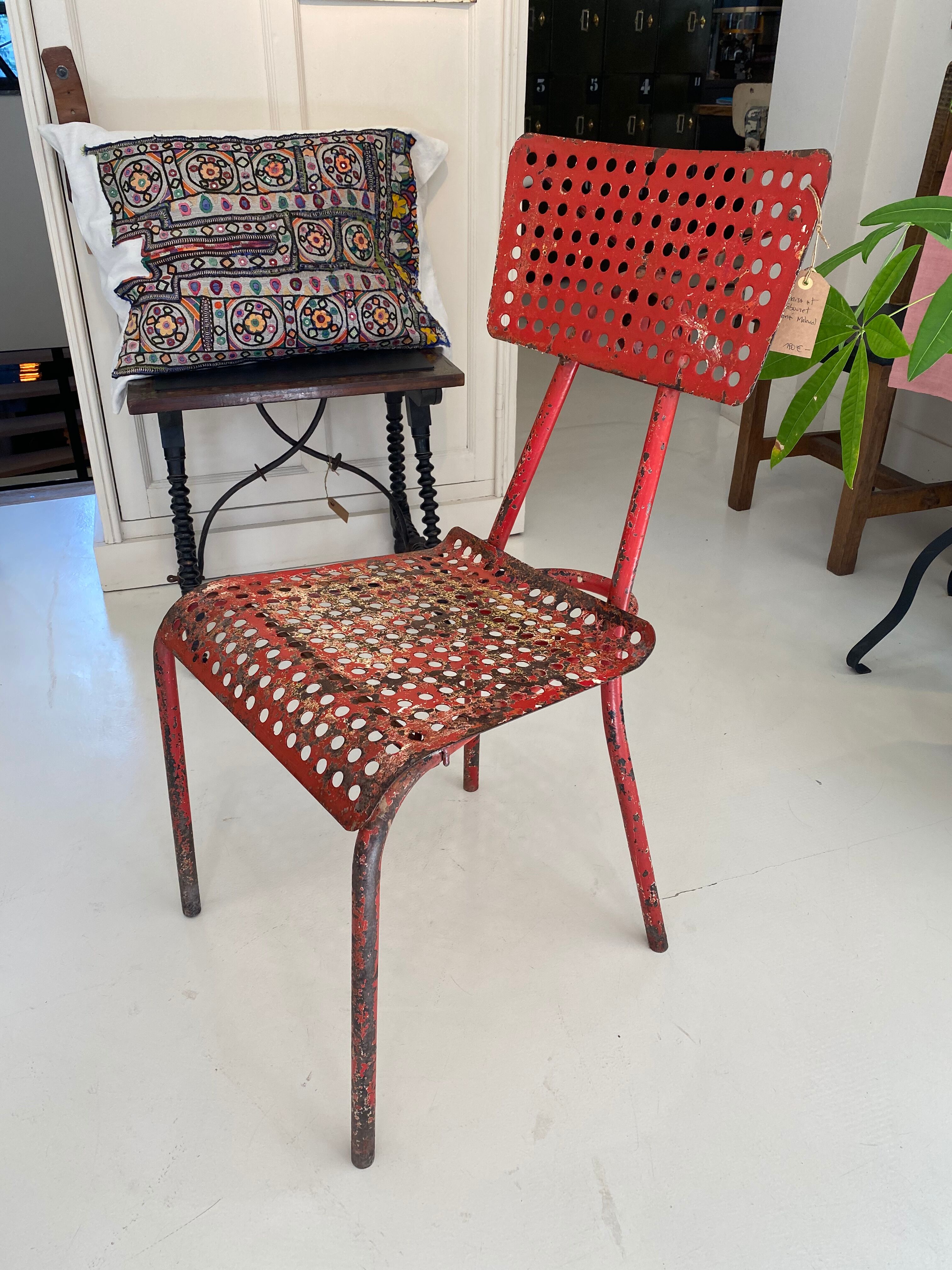 Antique chair by René malaval with its table