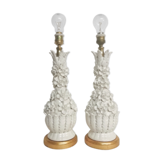 Pair of Manises ceramic table lamps circa 1970