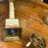 Twisted onyx and bronze lamp