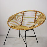 Rattan and metal chair