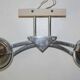 Pair of 60s wall lights in metal and opaline