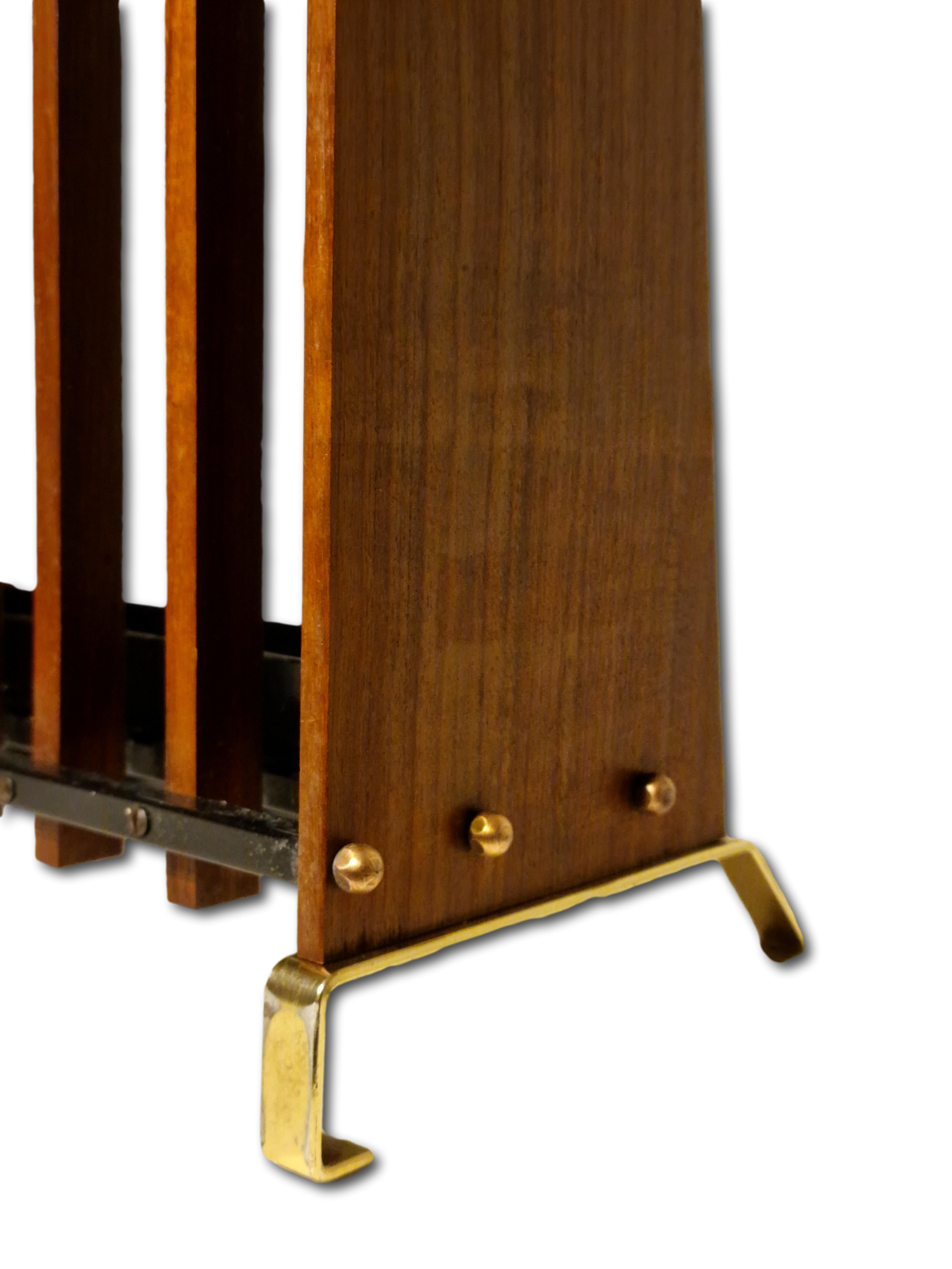 Italian umbrella door in teak and metal, 1960s