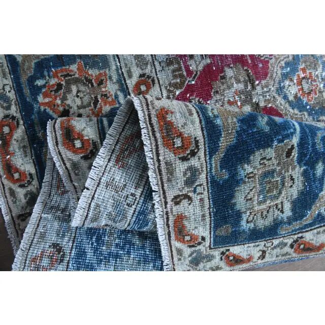 1970s Vintage Persian Handmade Wool Cotton Light Red Area Rug 249x342