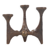 Brutalist candlestick in bronze by Michael Harjes, 1960s