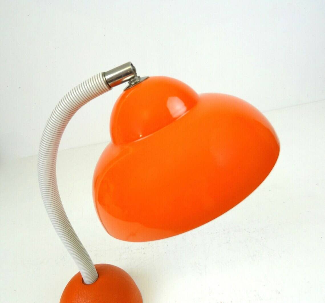 Mid Century 70s space age orange Desk Lamp by Temde