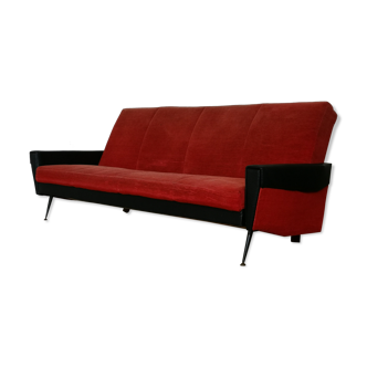 Convertible bench daybed rockabilly red and blakc 50-60s