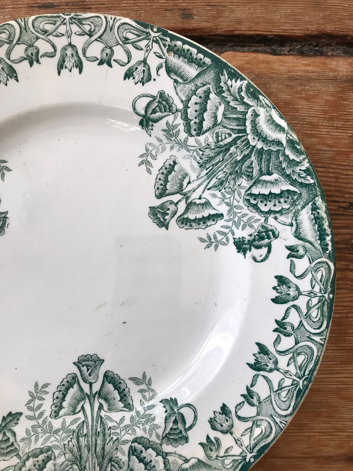 Series of 5 antique flat plates