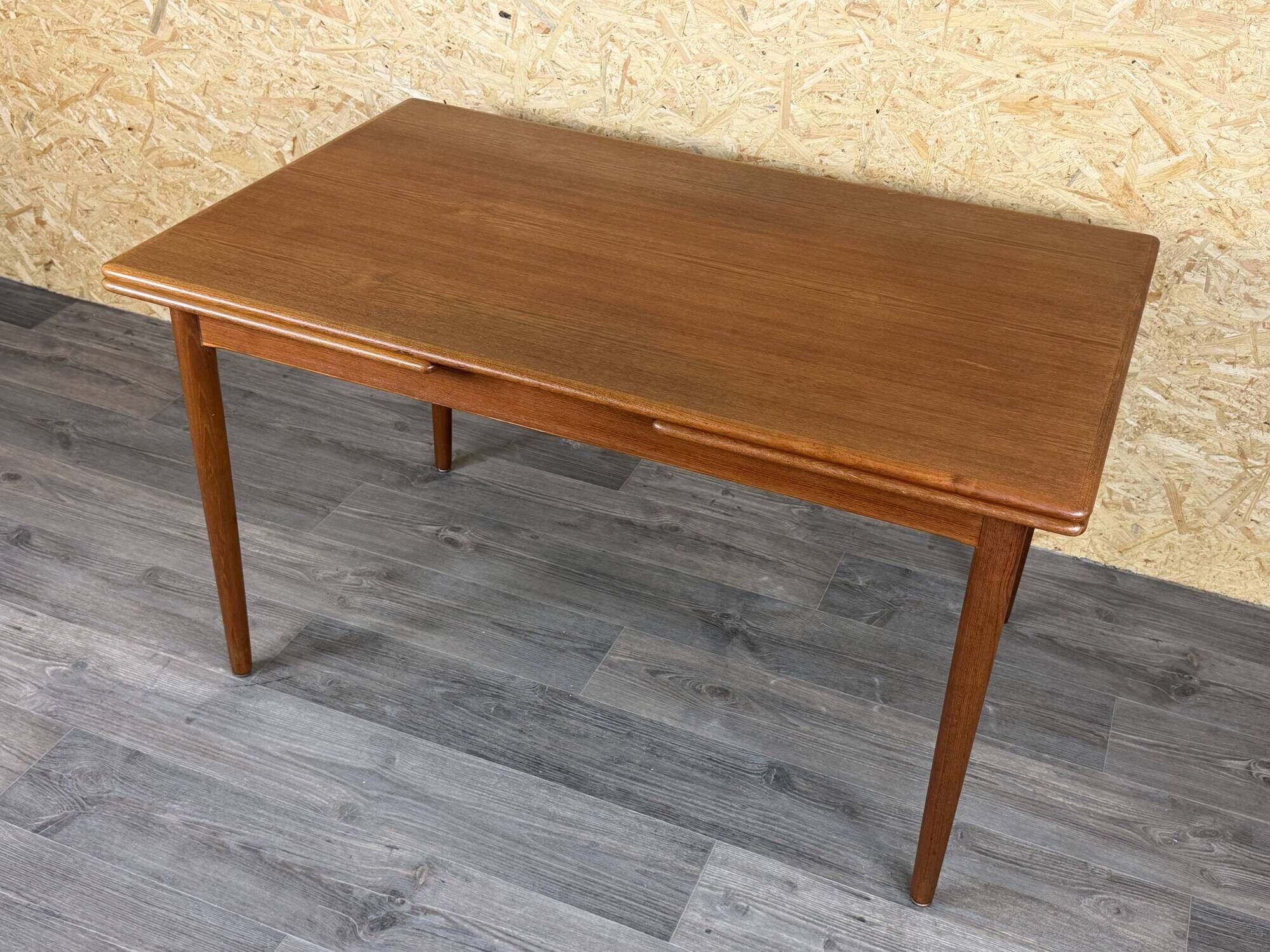 1960s 1970s Teak Extendable Dining Table Made in Denmark Danish Design