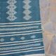 Blue kilim carpet in pure wool 108x56cm