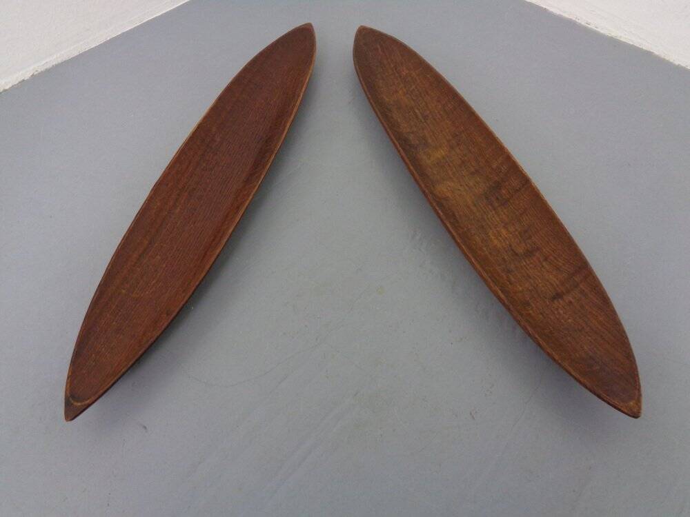 Large Italian Wooden Bowls by Fulgenzi, 1960s, Set of 2