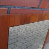 Miroir vintage en teck Danemark 1970 - 49x49cm