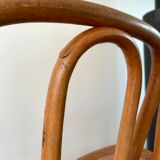 Set of 4 cane chairs in bentwood and honey-coloured cane thonet early 20th century