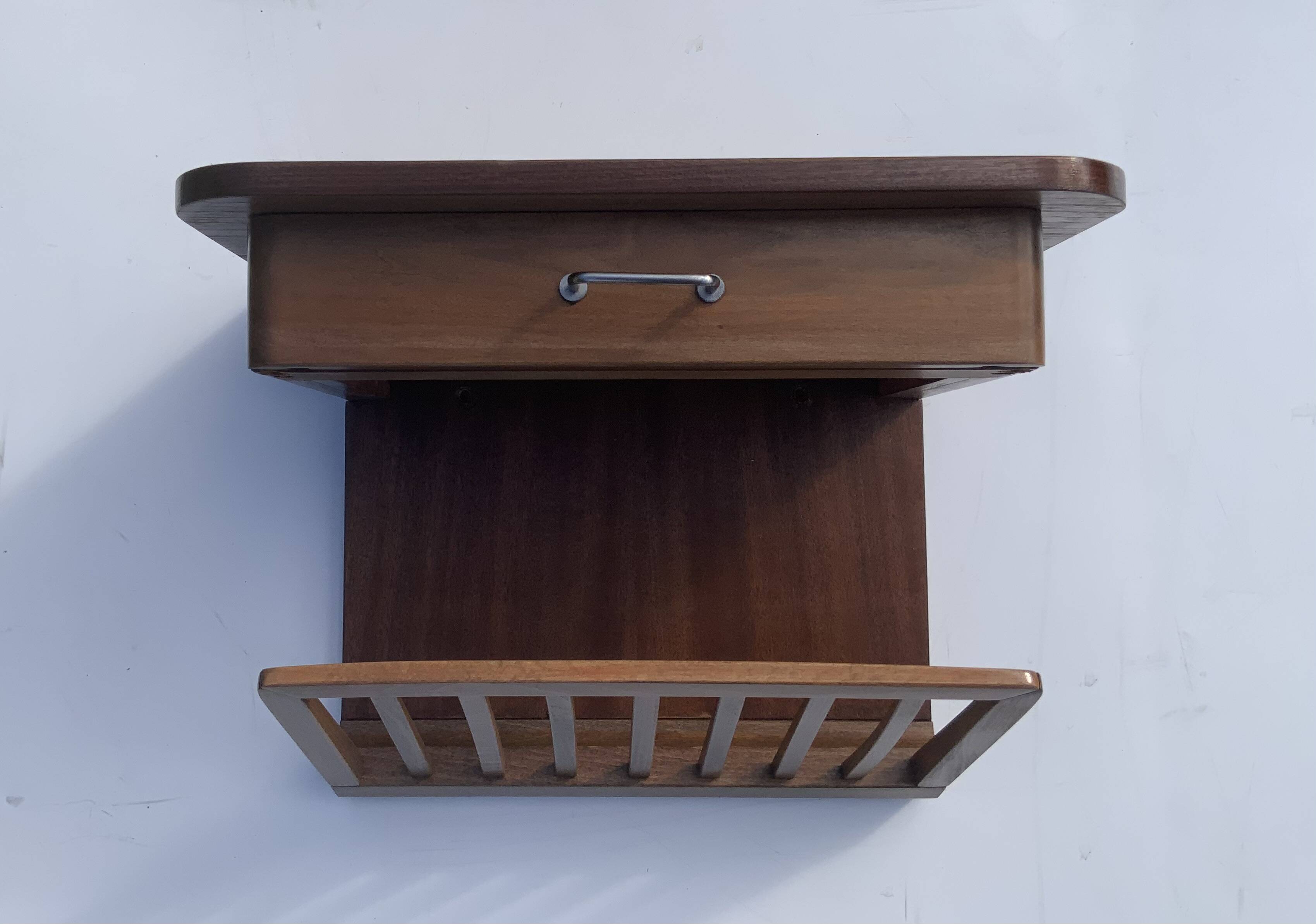Vintage Teak Wall Shelf, 1960s
