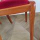 Solid cherry wood chairs and red velvet seat - Set of 4 - Louis Philippe style