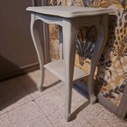 Console in gray painted wood with a lower tray 1920