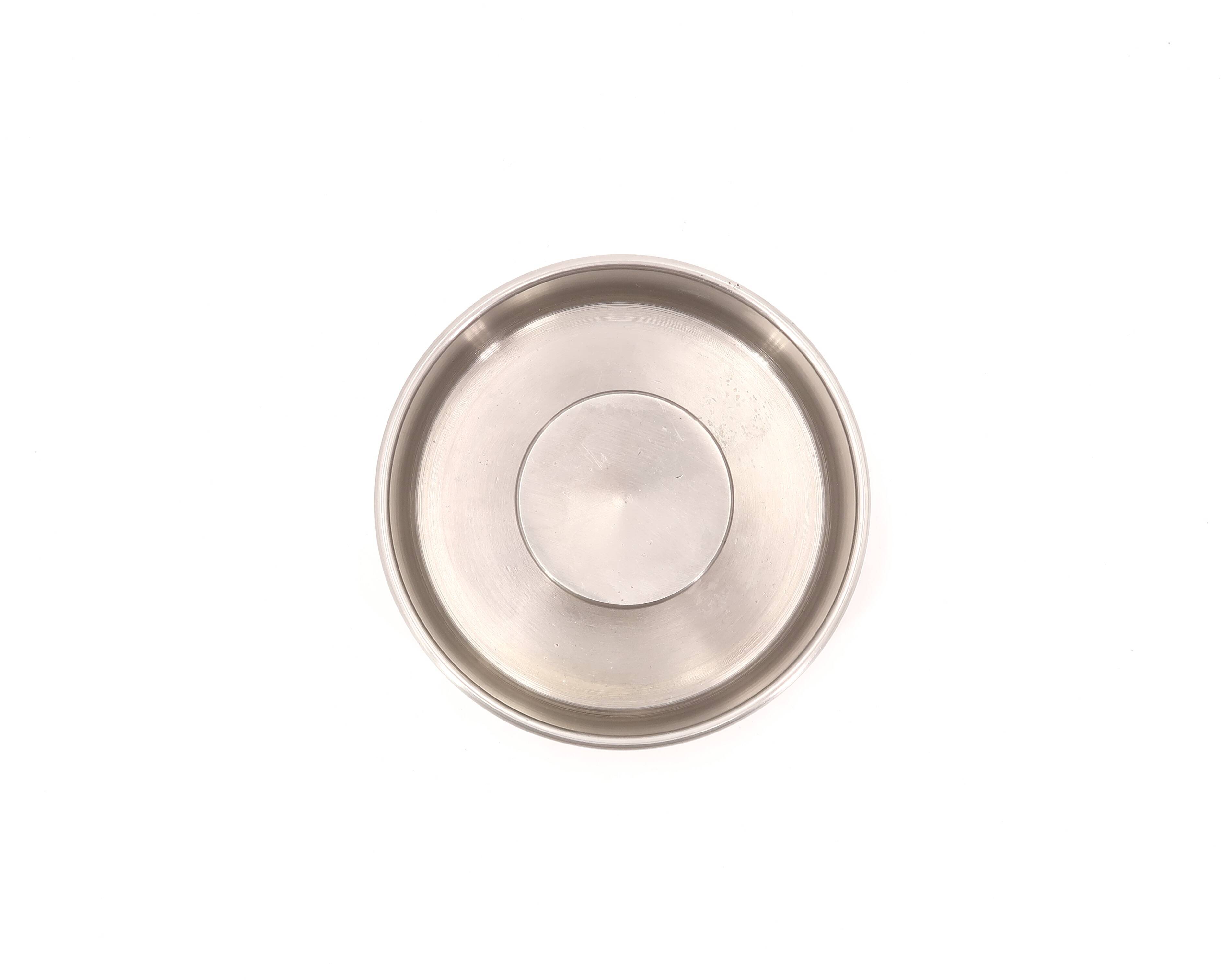 Tecno Design round steel ashtray, 70s