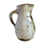 Grey and green enamelled sandstone pitcher very raw appearance