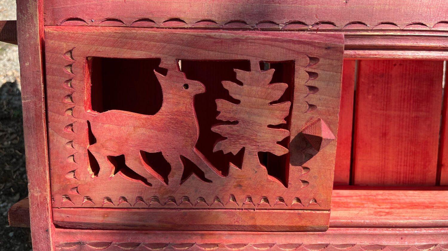 Vintage painted wood shelf