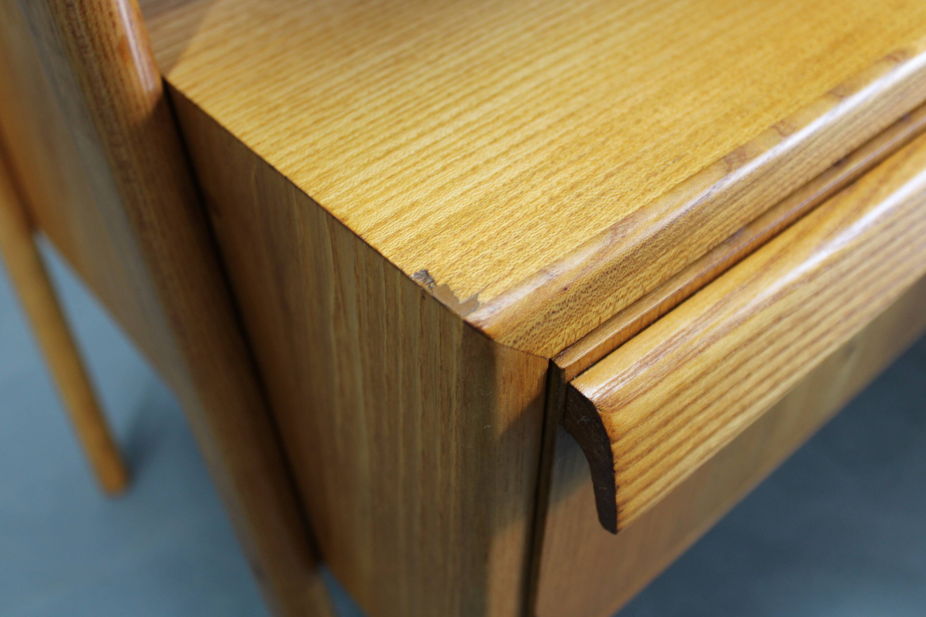 1960s Czechoslovakian Maple TV Rack with Drawers and Glass Top