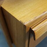 1960s Czechoslovakian Maple TV Rack with Drawers and Glass Top