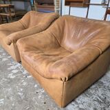 2x De Sede DS-46 vintage 1970s design leather lounge chair