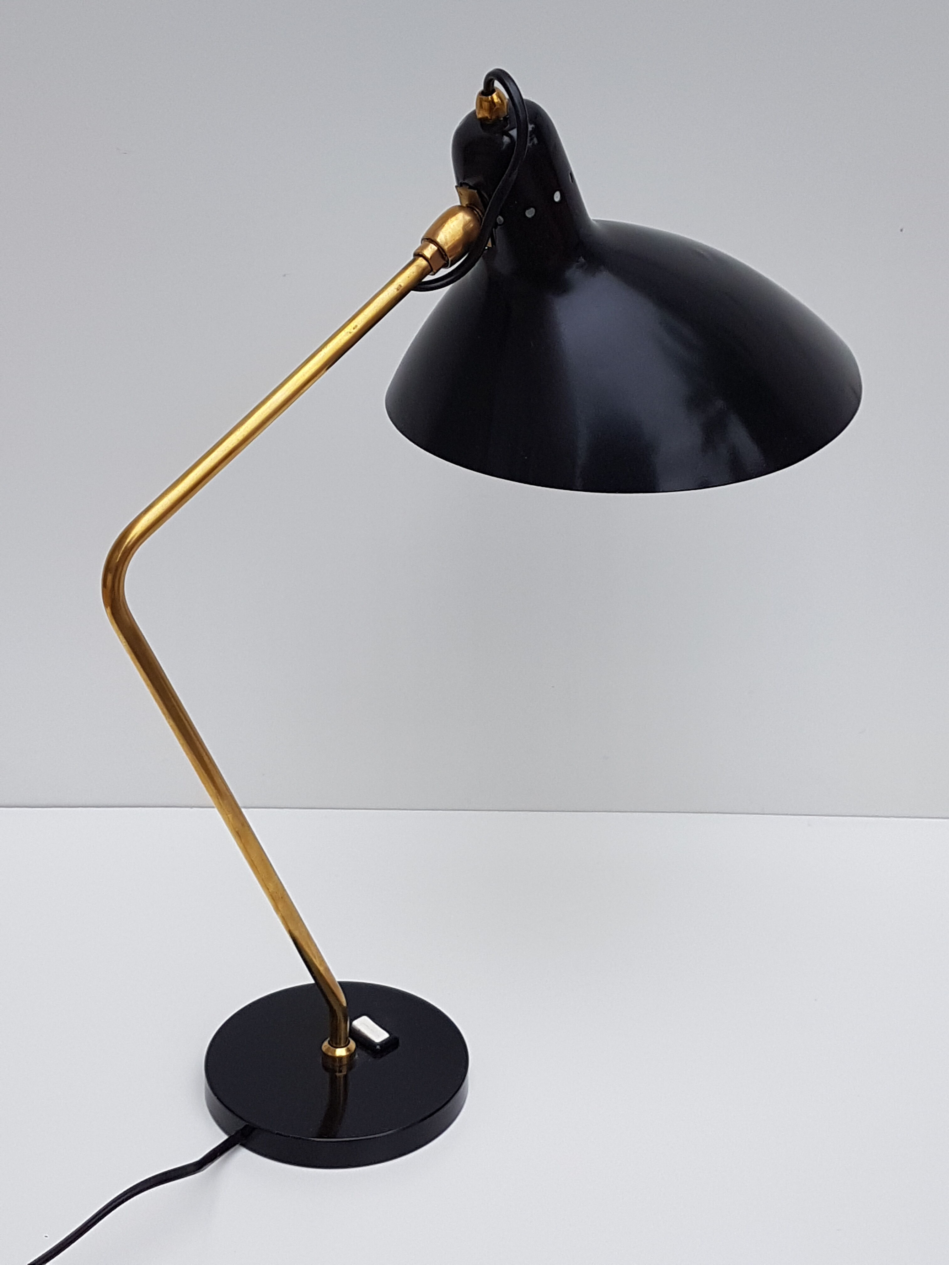Black office vintage lamp by Jean Boris Lacroix - 1965