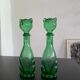 Pair of zoomorphic bottles vintage Italian glass