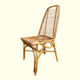 Ensemble bureau et chaise en bambou et rotin, vers 1970