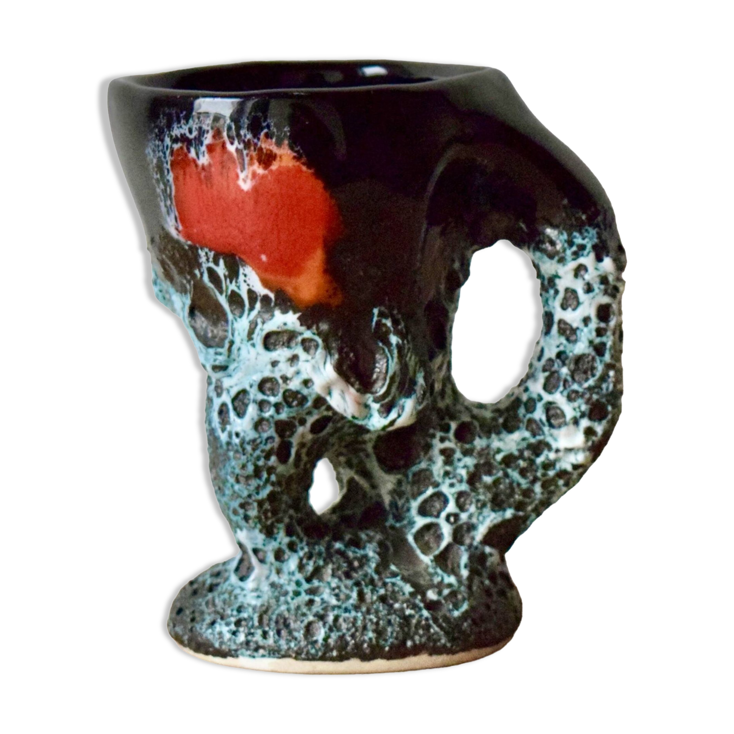 Vallauris mug or tankard - Fat Lava - Ecume de Mer - 1960