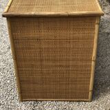 Vintage desk in bamboo, rattan and brass from Dal Vera, Italy 1970s