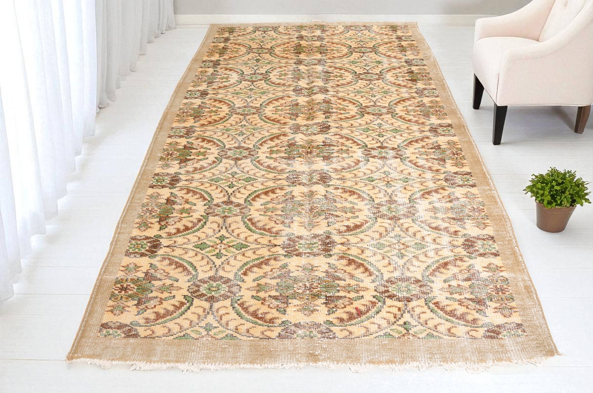 Vintage Floor Handmade Turkish Rug sku1062