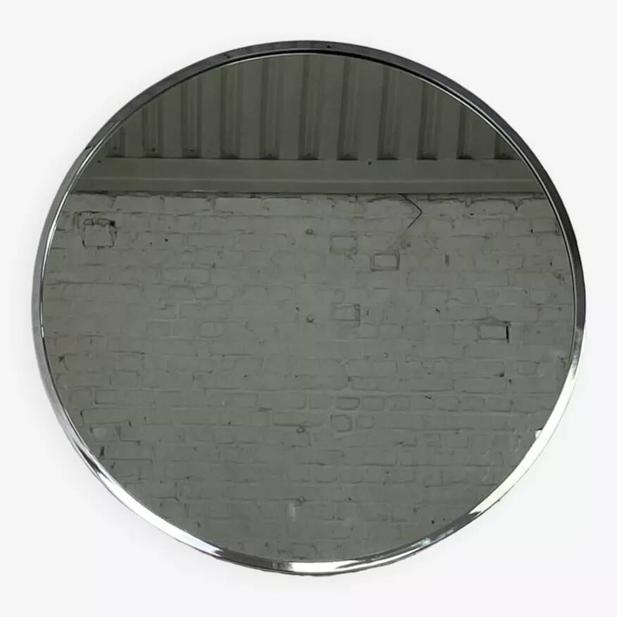Miroir vintage chromé rond