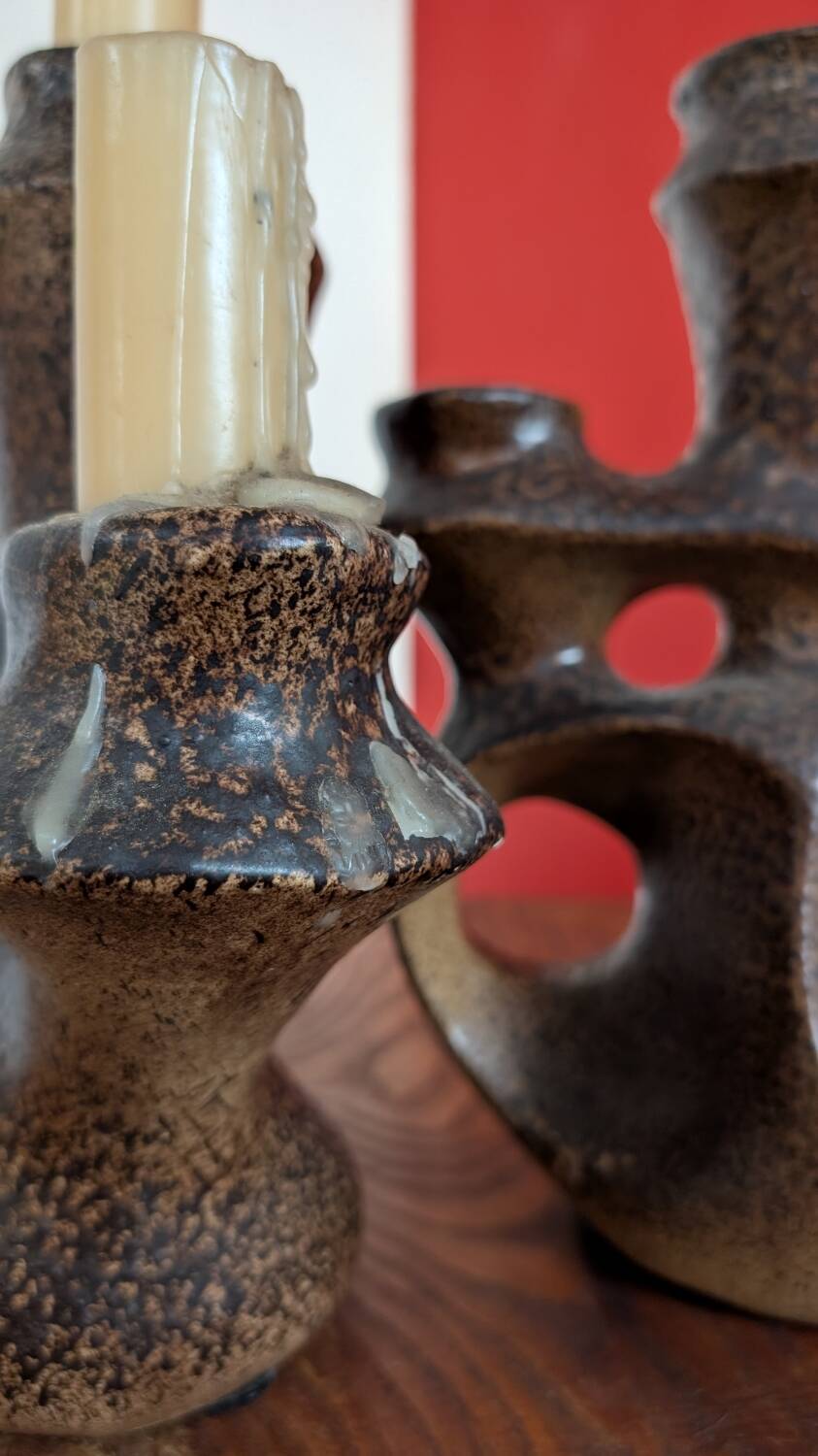 Set of ceramic candle holders - Bastian le Pemp - Quimper