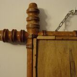 Antique turned wooden mirror in bamboo style, late 19th century A116