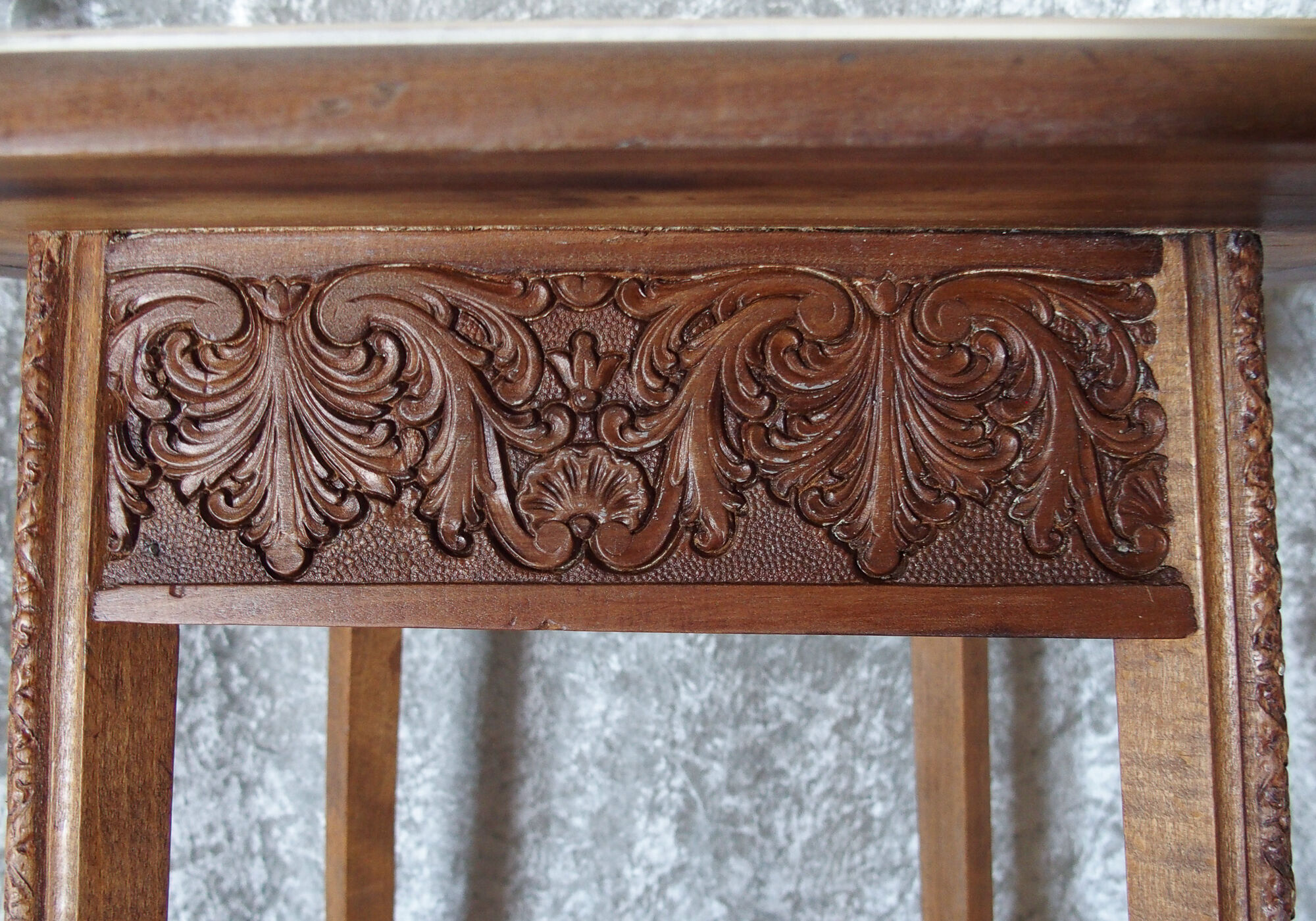 Carved wooden side table
