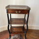 Napoleon III marquetry tiered table — rosewood, brass gallery,