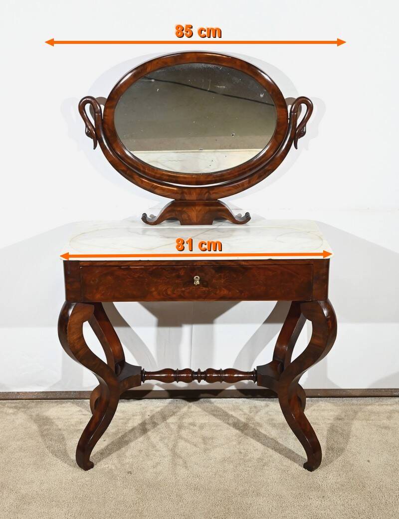 Burl Mahogany Dressing Table, Restoration Period – Early 19th Century