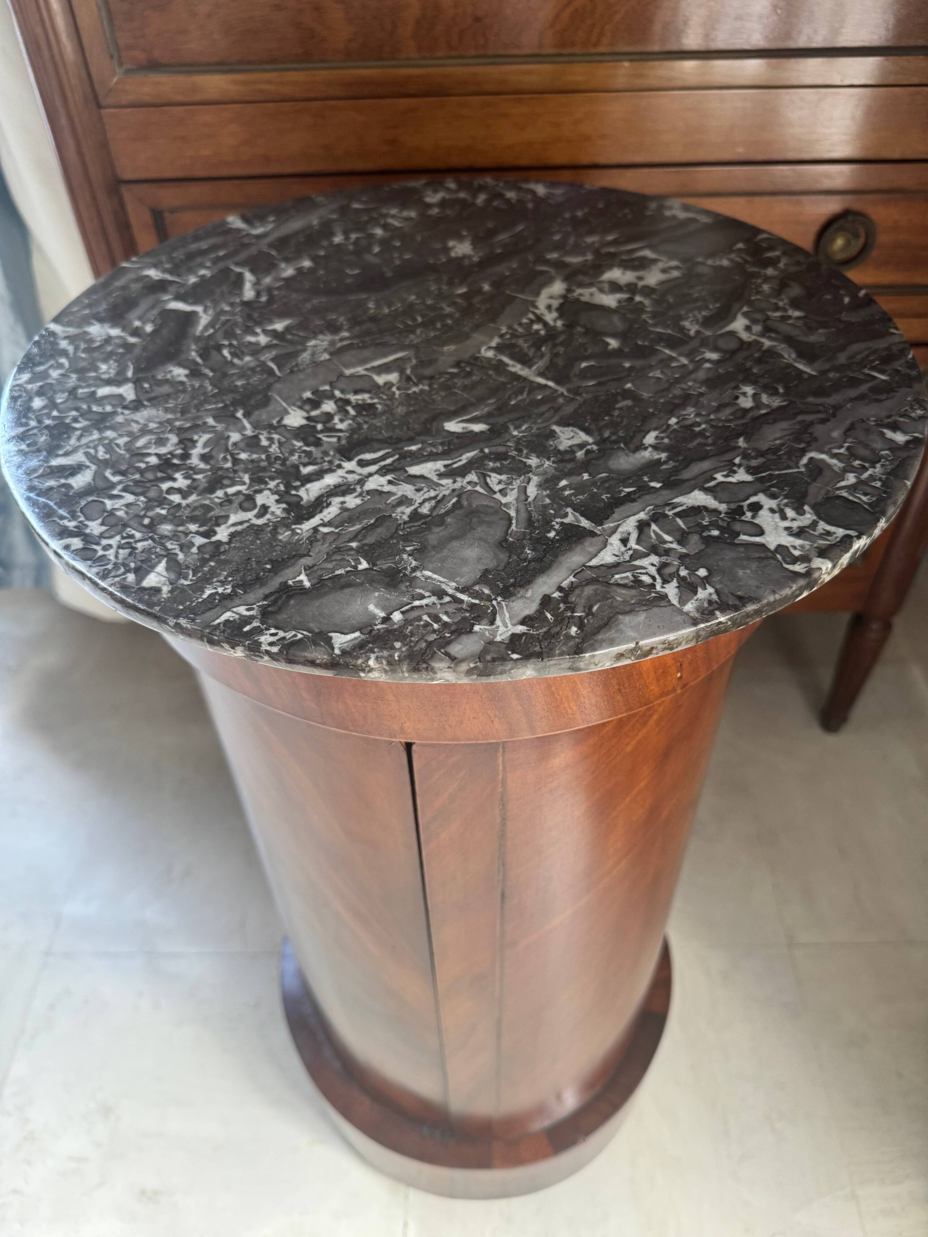 Somno Epoque Empire - Beautiful flamed mahogany - Original grey Sainte-Anne marble