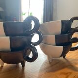 Set of 6 coffee/tea cups with sugar bowl - Vallauris