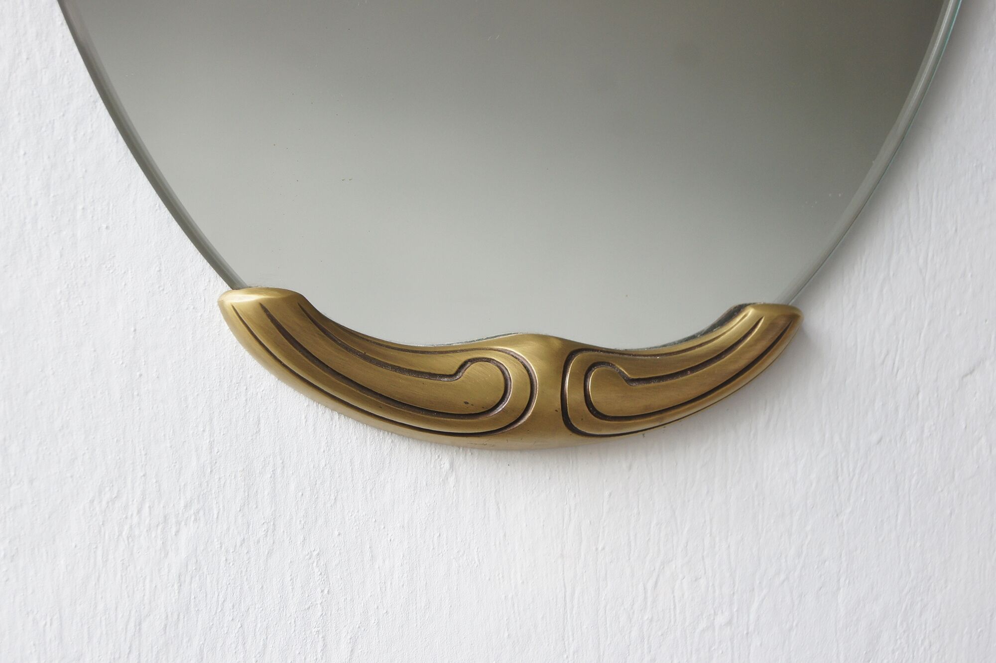 Miroir avec cadre en laiton 1960
