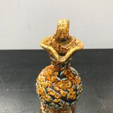 Old Pitcher or Sharp.  Ceramic pitcher. Pitcher with Anse.  Color - Blue Ecumes.  Diamètr