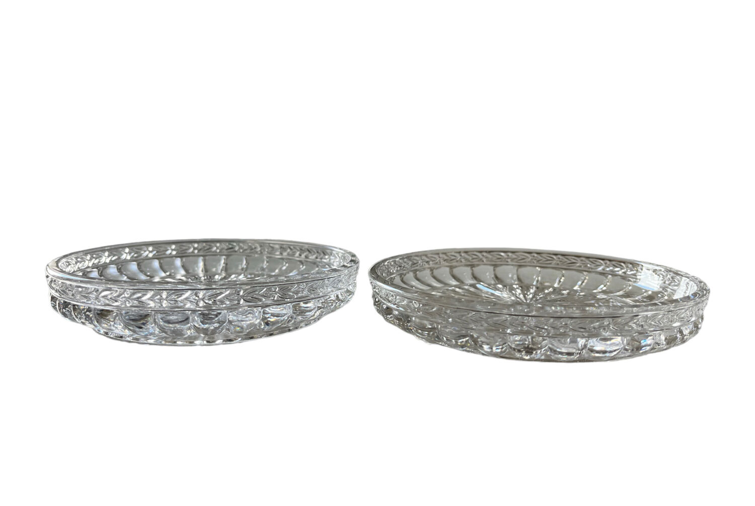 Vintage molded glass empty pocket cups