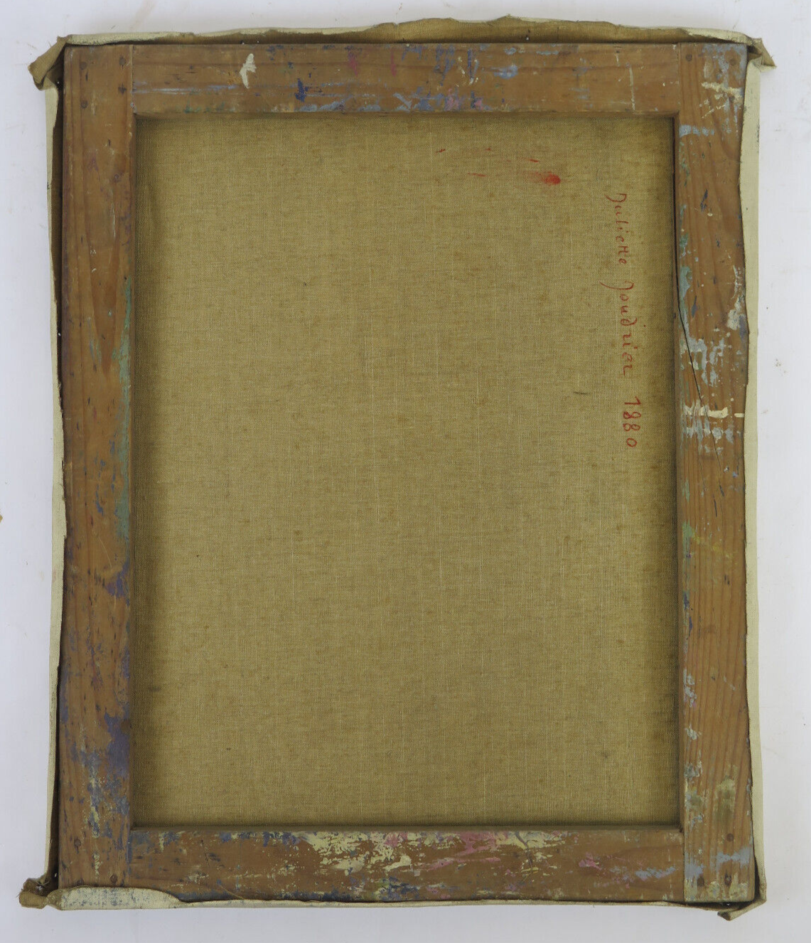 Antique signed painting portrait of a girl oil on canvas 1880 BM1N