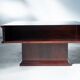 Vintage Mahogany Coffee Table with Glass Top – 1970s