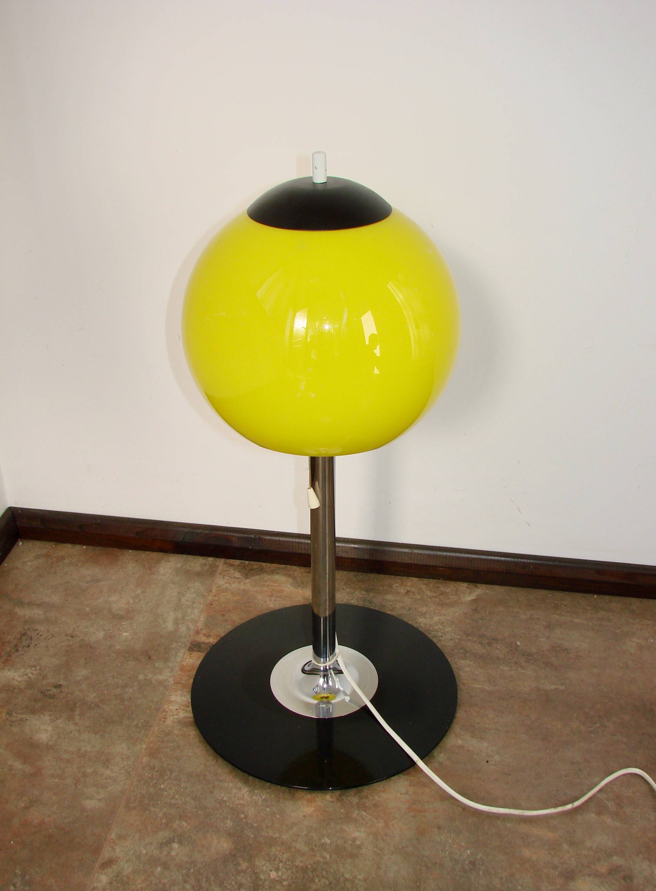 Space Age table lamp, 1970s, metal/glass/plastic, 62 cm